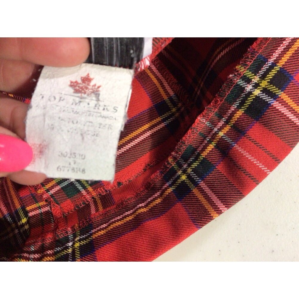 Vintage Plaid Wool Skirt Preppy Academia Made in Canada Women Small - Picture 8 of 8